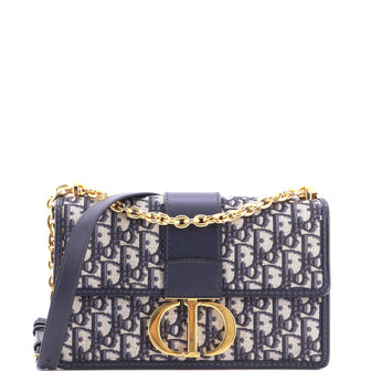 Christian Dior 30 Montaigne Chain Flap Bag Oblique Canvas East West
