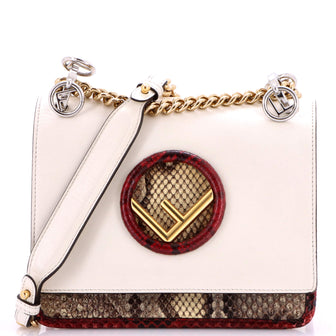 Fendi Kan I F Shoulder Bag Leather and Python Small