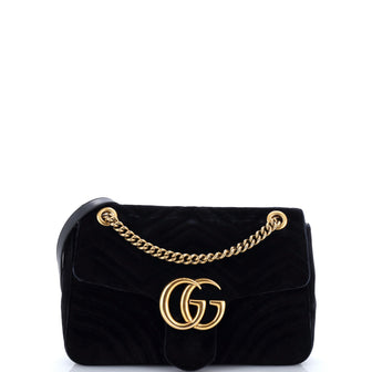 Gucci GG Marmont Flap Bag Matelasse Velvet Medium