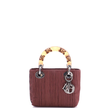 Christian Dior Lady Dior Bag Pleated Fabric with Resin Mini
