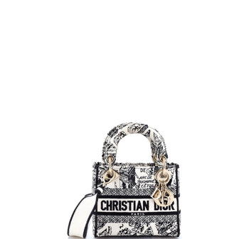 Christian Dior Lady D-Lite Bag Embroidered Canvas Mini