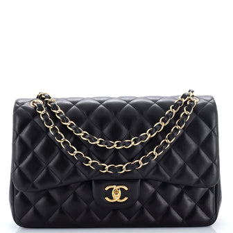 Chanel Classic Double Flap Bag Quilted Lambskin Jumbo