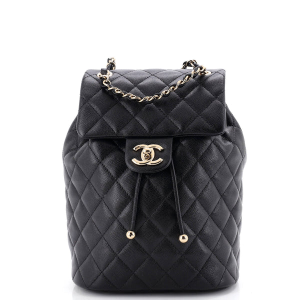 Pre-loved Chanel 2024 Black Caviar 'Urban Spirit' Backpack