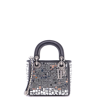 Christian Dior Lady Dior Chain Bag Leather and Mirror Mosaic Mini