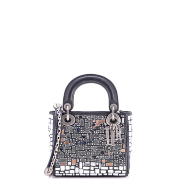 Christian Dior Lady Dior Chain Bag Leather and Mirror Mosaic Mini