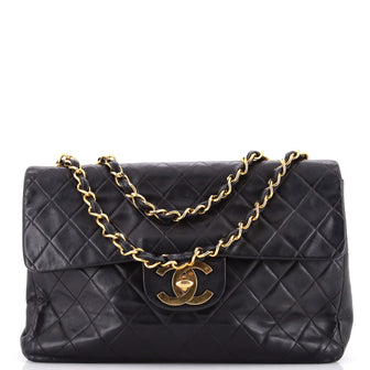 Chanel Vintage Classic Single Flap Bag Quilted Lambskin Maxi