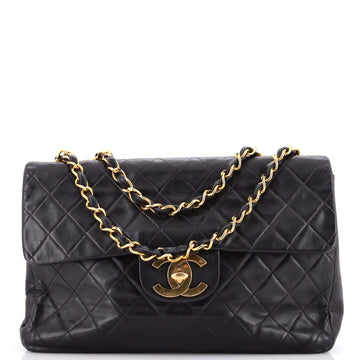 Chanel Vintage Classic Single Flap Bag Quilted Lambskin Maxi