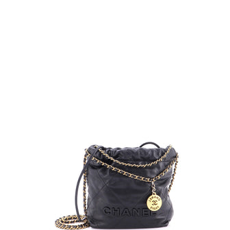 Chanel 22 Chain Hobo Quilted Caviar Mini