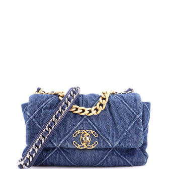 Chanel 19 Flap Bag Quilted Denim Medium