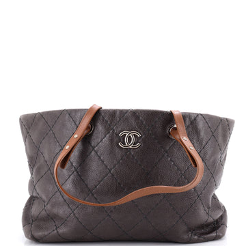 Chanel On The Road Tote Quilted Leather Large