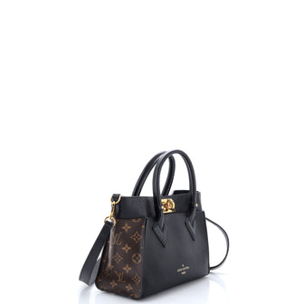 Louis Vuitton On My Side Tote Leather with Monogram Canvas PM