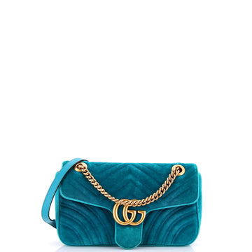 Gucci GG Marmont Flap Bag Matelasse Velvet Small