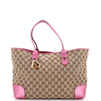 Gucci Heart Bit Open Tote GG Canvas with Leather Large