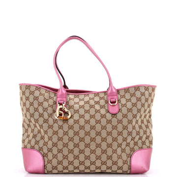 Gucci Heart Bit Open Tote GG Canvas with Leather Large