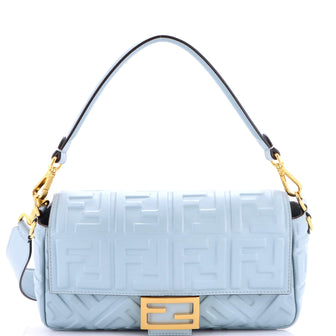 Fendi Baguette NM Bag Zucca Embossed Leather Medium