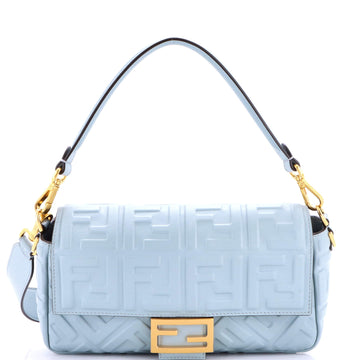 Fendi Baguette NM Bag Zucca Embossed Leather Medium