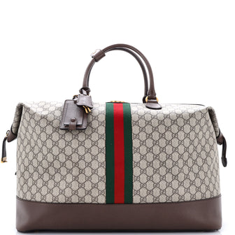 Gucci Ophidia Web Travel Bag GG Coated Canvas and Leather