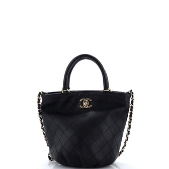 Chanel Chain Handle Bucket Bag Quilted Calfskin