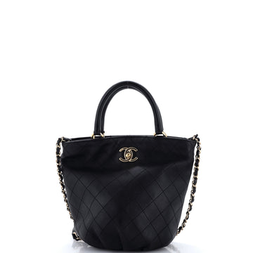 Chanel Chain Handle Bucket Bag Quilted Calfskin