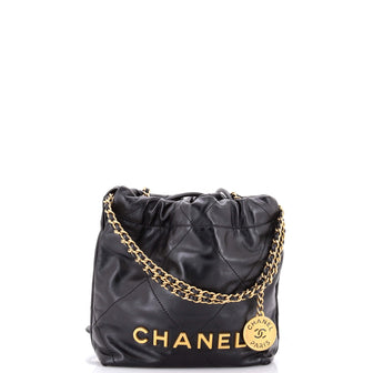 Chanel 22 Chain Hobo Quilted Calfskin Mini