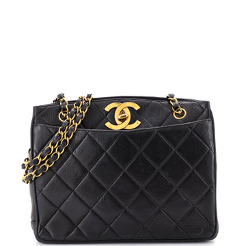 Chanel Vintage CC Lock Pocket Chain Tote Quilted Lambskin Medium