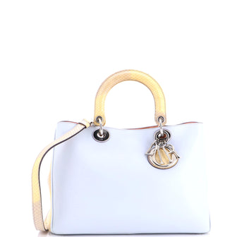 Christian Dior Diorissimo Tote Smooth Calfskin and Python Medium