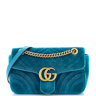 Gucci GG Marmont Flap Bag Matelasse Velvet Small