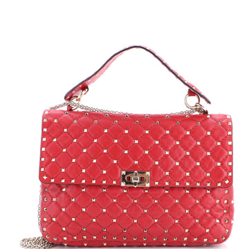 Valentino Garavani Rockstud Spike Flap Bag Quilted Leather Large
