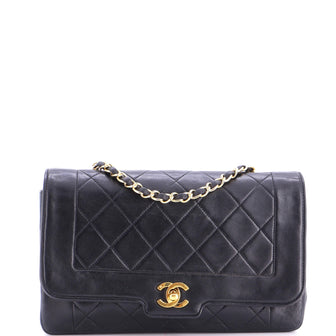 Chanel Vintage CC Chain Flap Bag Quilted Lambskin Medium