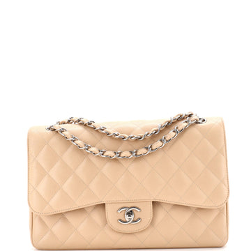 Chanel Vintage Classic Double Flap Bag Quilted Caviar Jumbo