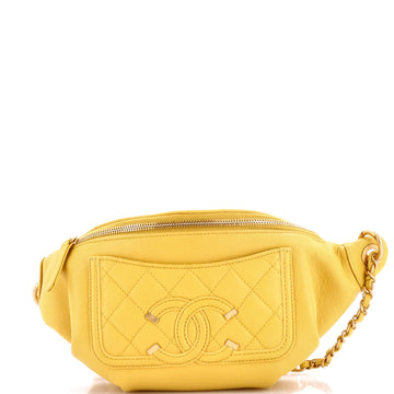 Chanel Filigree Waist Bag Quilted Caviar
