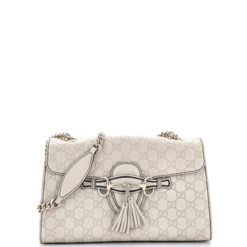 Gucci Emily Chain Flap Bag Guccissima Leather Medium