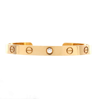 Cartier Love 1 Diamond Cuff Bracelet 18K Yellow Gold with Diamond