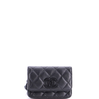 Chanel My Everything Flap Card Holder Belt Bag Quilted Caviar