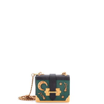Prada Cahier Crossbody Bag Embellished Leather Micro