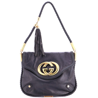 Gucci Britt Tassel Flap Bag Leather Medium