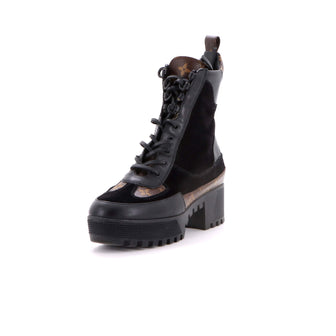 Louis Vuitton Women's Laureate Platform Desert Boots Suede with Monogram Canvas