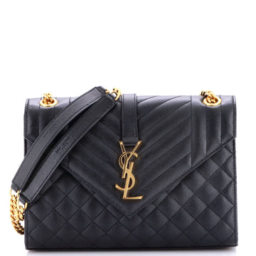 Saint Laurent Classic Monogram Envelope Satchel Mixed Matelasse Leather Medium