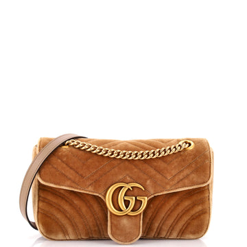 Gucci GG Marmont Flap Bag Matelasse Velvet Small