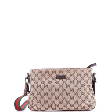 Gucci Web Strap Messenger Bag GG Canvas Small