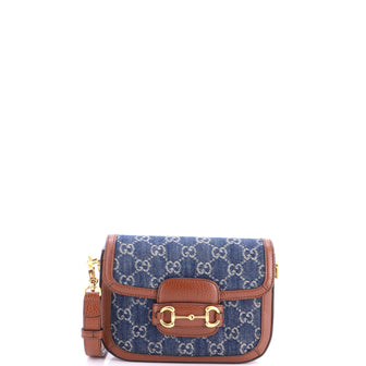 Gucci Horsebit 1955 Shoulder Bag GG Denim Mini