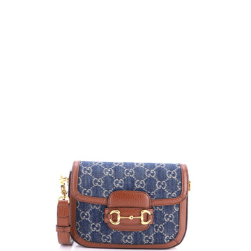 Gucci Horsebit 1955 Shoulder Bag GG Denim Mini