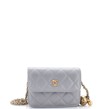 Chanel Pearl Crush Flap Clutch with Chain Quilted Lambskin Mini