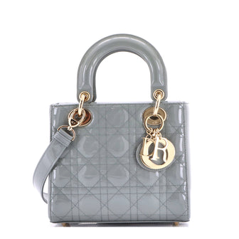 Christian Dior Lady Dior Bag Cannage Quilt Patent Small