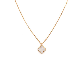 Van Cleef & Arpels Sweet Alhambra Pendant Necklace 18K Yellow Gold and Mother of Pearl