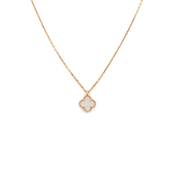 Van Cleef & Arpels Sweet Alhambra Pendant Necklace 18K Yellow Gold and Mother of Pearl