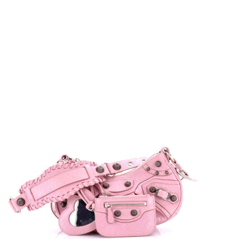 Balenciaga Le Cagole Giant Studs Shoulder Bag Leather XS