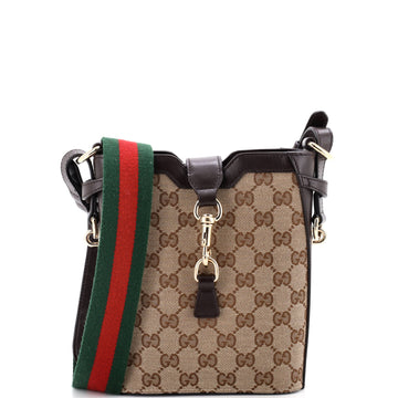 Gucci Bucket Bag GG Canvas with Leather Mini