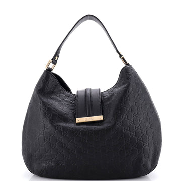 Gucci New Ladies Web Hobo Guccissima Leather Medium