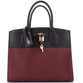 Louis Vuitton City Steamer Handbag Leather MM